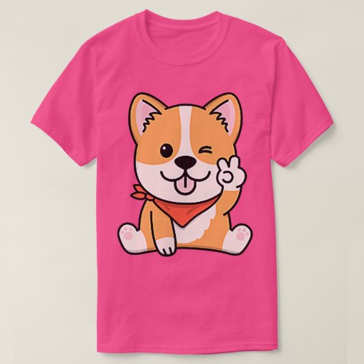 可愛いドッグウェルシュコルギ Tシャツ (デザイン正面)