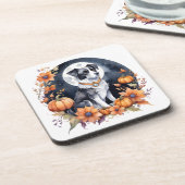 可愛いドッグハロウィーンフローラムーンカインラバー コースター (左側)