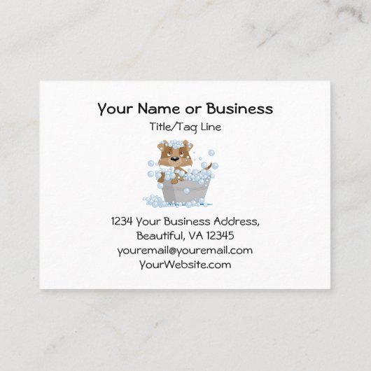 可愛いドッグバスペットグルーミング子犬 名刺 (裏面)