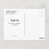 可愛いドッグパターンとフロッピーイヤー&ボーン ポストカード (裏面)