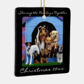 可愛いドッグパックファミリーペットパーソナライズされたオーナメント セラミックオーナメント (右)