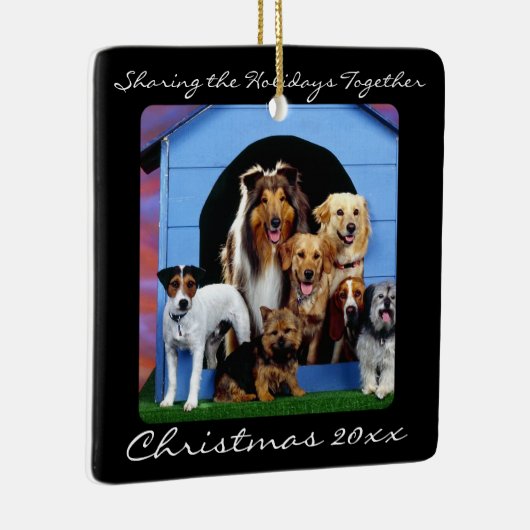 可愛いドッグパックファミリーペットパーソナライズされたオーナメント セラミックオーナメント (右)