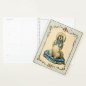 可愛いドッグブルークッションヴィンテージ再現 プランナー手帳 (ディスプレー)