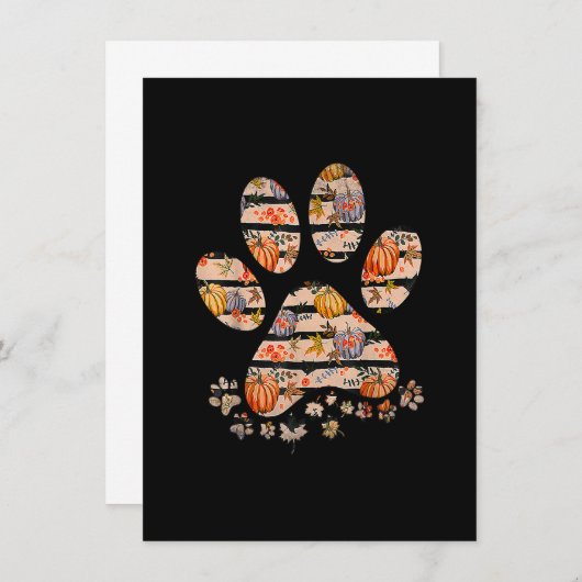 可愛いドッグポーカボチャ秋秋の感謝犬 招待状 (正面/裏面)