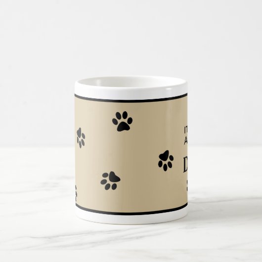 可愛いドッグポープリントタイポグラフィおもしろい犬ラバーペット コーヒーマグカップ (中央)