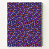 可愛いドットスポットライトブルーパープルパーソナライズされた ノートブック (裏面)