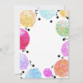 可愛いドットパーティーバルーン誕生祝い 招待状 (裏面)