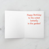 可愛いドバーマンドッグバタフライ誕生日 カード (内部)