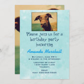 可愛いドバーマンバースデーパーティー 招待状 (正面/裏面)