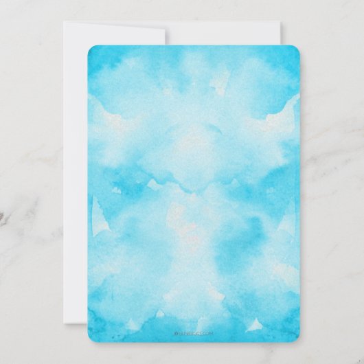 可愛いドライブバイブルーカーバルーン男の子ベイビーシャワー 招待状 (裏面)