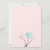 可愛いドライブ赤ちゃんシャワー車の水カラーハート 招待状 (裏面)