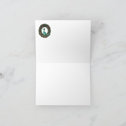 可愛いドラゴンのクリスマスカード シーズンカード (内部)