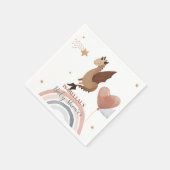 可愛いドラゴンアフリカ系アメリカ人少年の赤ちゃんシャワー スタンダードカクテルナプキン (角)