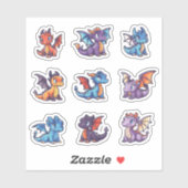 可愛いドラゴンカスタムズカットビニールステッカーセット シール (シート)