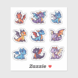 可愛いドラゴンカスタムズカットビニールステッカーセット シール