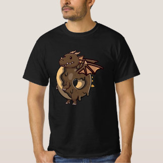可愛いドラゴンドーナッツチョコレート Tシャツ