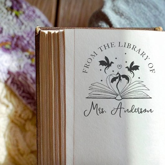 可愛いドラゴンライブラリフローラ成長あなたの心先生 セルフインキングスタンプ