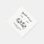 可愛いドリンクをドッシュント犬結婚のカクテル スタンダードカクテルナプキン (角)