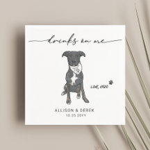 可愛いドリンクを飼うバンダナ結婚犬