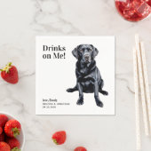 可愛いドリンクオンミーラブラドールレトリエバードッグ結婚ズ スタンダードカクテルナプキン (インサイチュ)