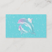 可愛いドルフィンガールベビーシャワービジネスカード 名刺 (裏面)