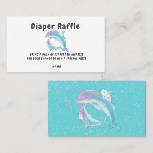 可愛いドルフィンガールベビーシャワービジネスカード 名刺 (正面/裏面)