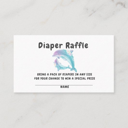 可愛いドルフィンガールベビーシャワービジネスカード 名刺 (正面)