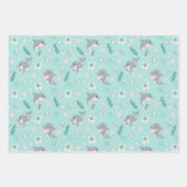 可愛いドルフィンクリスマス ラッピングペーパーシート (正面)