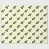 可愛いドンキーペンシルスケッチモノクロ現実主義アート ラッピングペーパー (フラット)