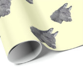 可愛いドンキーペンシルスケッチモノクロ現実主義アート ラッピングペーパー (ロールコーナー)