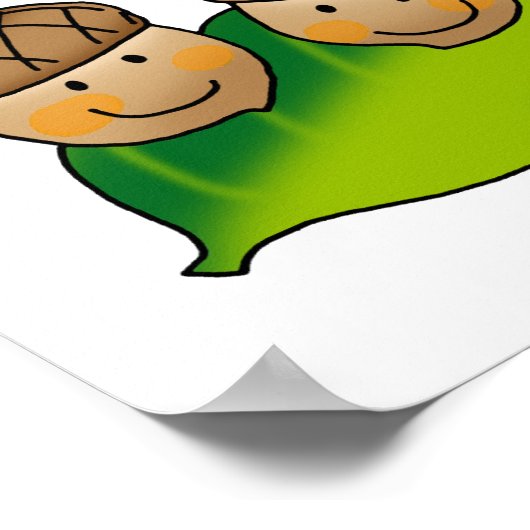 可愛いドングリ ポスター (角)