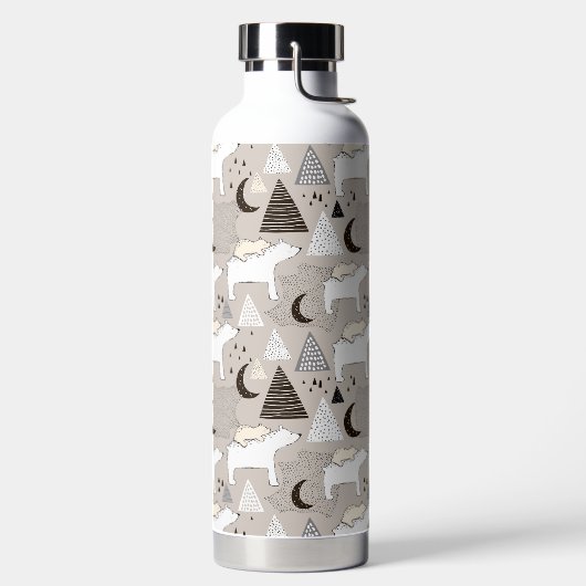 可愛いドードルウッドランドベアパターン ウォーターボトル (左面)