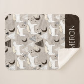 可愛いドードルウッドランドベアパターン シェルパブランケット (正面(横))