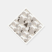 可愛いドードルウッドランドベアパターン スタンダードカクテルナプキン (角)