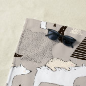 可愛いドードルウッドランドベアパターン ビーチタオル (インサイチュ)