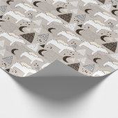 可愛いドードルウッドランドベアパターン ラッピングペーパー (角)