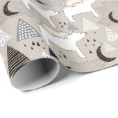 可愛いドードルウッドランドベアパターン ラッピングペーパー (ロールコーナー)