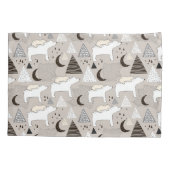 可愛いドードルウッドランドベアパターン 枕カバー (裏面)