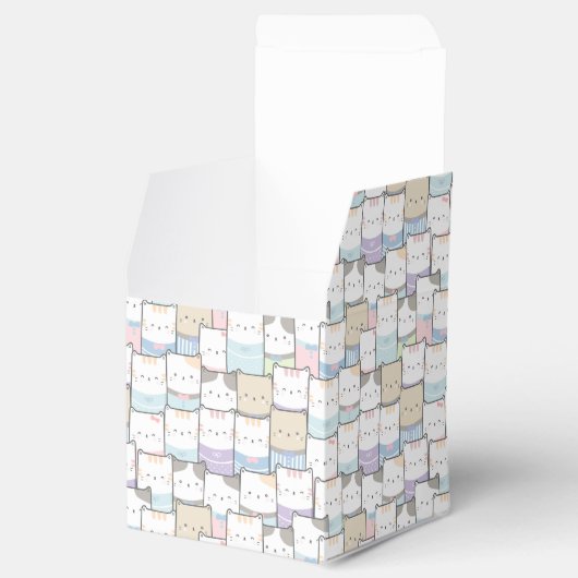 可愛いドードルキッテン顔柄 フェイバーボックス (オープン)