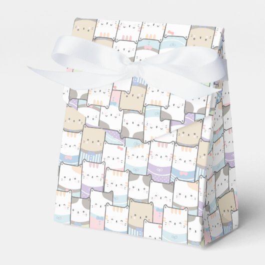 可愛いドードルキッテン顔柄 フェイバーボックス (正面サイド)