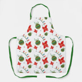 可愛いドードルクリスマスパターン エプロン (正面)