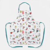 可愛いドードルクリスマスパターン エプロン (正面)