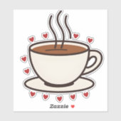 可愛いドードルコーヒーカップビニールシール シール (シート)