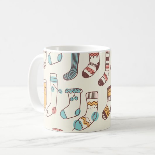 可愛いドードルソックス:スカンジナビアシンプル。 コーヒーマグカップ (正面左)