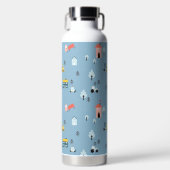 可愛いドードルタウンシーンパターン ウォーターボトル (正面)
