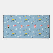 可愛いドードルタウンシーンパターン デスクマット (正面)