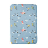 可愛いドードルタウンシーンパターン バスマット (正面縦)