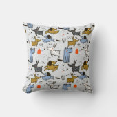 可愛いドードルドッグパターン クッション (正面)