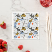 可愛いドードルドッグパターン スタンダードカクテルナプキン (インサイチュ)