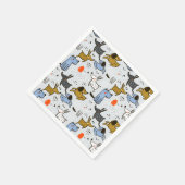 可愛いドードルドッグパターン スタンダードカクテルナプキン (角)